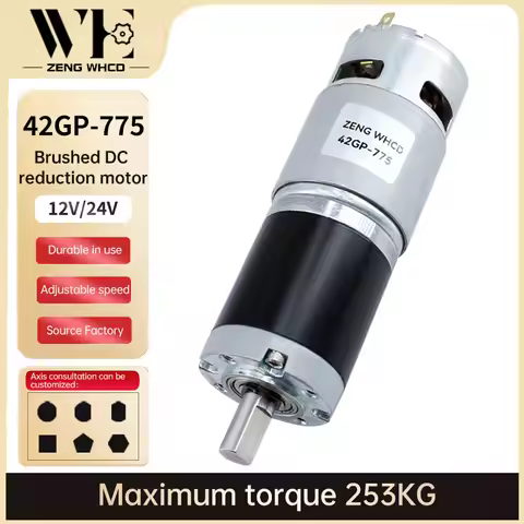 42GP-775 Planetary Reduction DC Motor 12V/24V All-Metal Gear Reduction Motor Torque up To 253KG.CM C