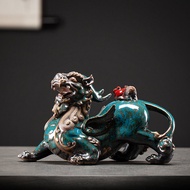 สไตล์จีนสร้างสรรค์เซรามิคความมั่งคั่งดึงดูด Behemoth ตุ๊กตาตกแต่งบ้านโต๊ะของขวัญตกแต่งห้องนั่งเล่นชุ