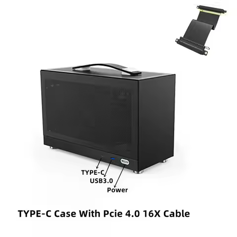 Portable S300 MINI-ITX Case Gaming Desktop Computer with PCI-E3.0/PCI-E4.0 16X Data Cable