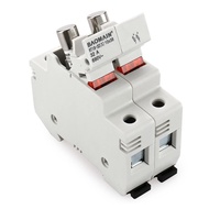 Baomain Cylindrical Fuse Holder RT18-32(X) 10mm X 38mm Fuse Base 2 Poles DIN Rail Mount With10 PCS o