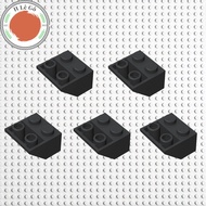 Combo of 5 black 2x2x1 inverted slope tiles
