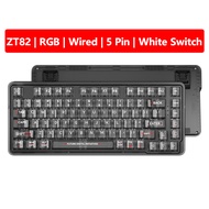 【จัดส่งภายใน 3 วัน】 ZIFRIEND ZT82 82คีย์ปะเก็นไร้สายคีย์บอร์ดแบบกลไกแบบมีสาย/บลูทูธ/2.4G 3โหมดคีย์บอ