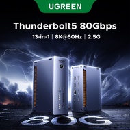 UGREEN 8K@60Hz 13-IN-1 Thunderbolt 5 Docking Station 80Gbps 3xTBT5+ USB-C3.2+ 2xUSB-A3.2&3.0 + 2.5G 