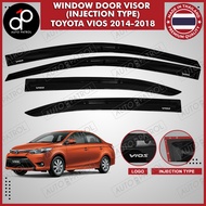 Toyota Vios 2014 - 2018 Superman Window Door Visor Black / Rain Door Visor / Sun Door Visor ( Inject