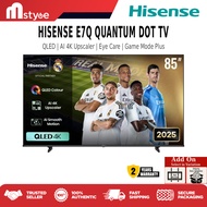 Hisense E7Q Series | 43″ / 50″ / 55″ / 65″ / 75″ / 85″ QLED 4K UHD Smart TV | Dolby Vision Atmos, AI