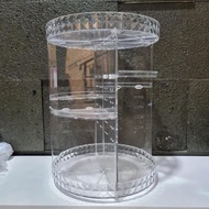 (acc ptk) 360 Degree Cosmetic Rack "DIAMOND MOTIF" / Makeup Holder/ Cosmetic Rack Rotating cosmetic 