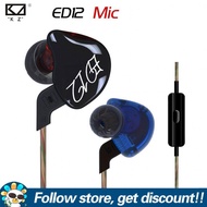 KZ ED12 Earphone Noise Isolating In-ear Earbuds Bass Music IEM Headphone Running Sport Gaming Wired Headsets 2PIN Detachable DJ Monitors For Xiaomi Redmi Huawei Smartphones MP3 MP4 Players Tablet Laptops Computers