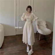 Women's SET 2 Piece, 2-Strap Flared Skirt SET + LONG-Sleeve RuffledJacket - MT7