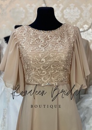 Sale! [Best Seller] Bell Sleeves (Light Mocca) Mother of the Bride Gown/ Secondary Sponsors Gown