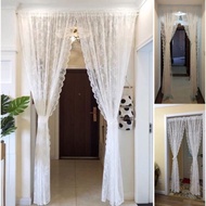 European White lace sheer curtain for living room bedroom window tulle curtain For Kitchen Flower Vo