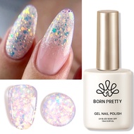 Born Pretty Glitter Sequins Nail Gel Polish Sparkle Shiny PInk Gel Polish Nail Art Design Manicure D