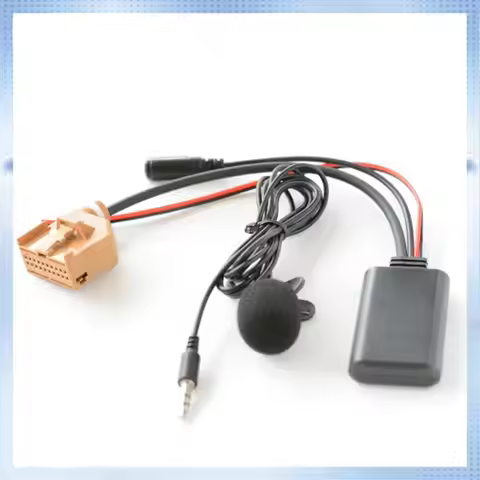 L09A-Car Bluetooth 5.0 Aux Cable Microphone Handsfree Mobile Phone Free Calling AV/AV2 Adapter For Q
