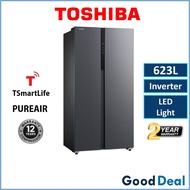 Toshiba 623L Inverter Side by Side Refrigerator Peti Sejuk Fridge