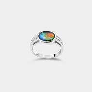 Kaimirra Aura Oval Ammolite Solitaire Ring