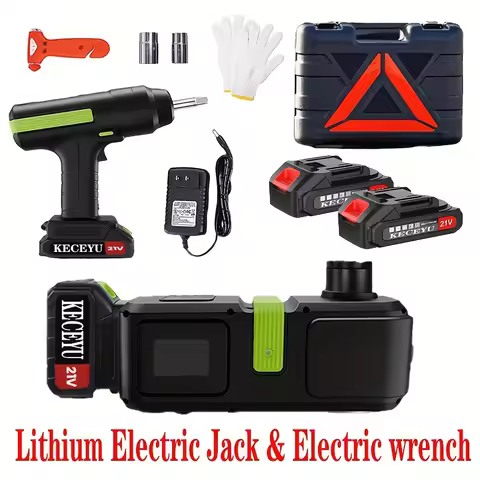 KECEYU Cordless 2-in-1 Lithium Jack Repair Kit Electric Car Jack 5 Ton Car Jack Hydraulic