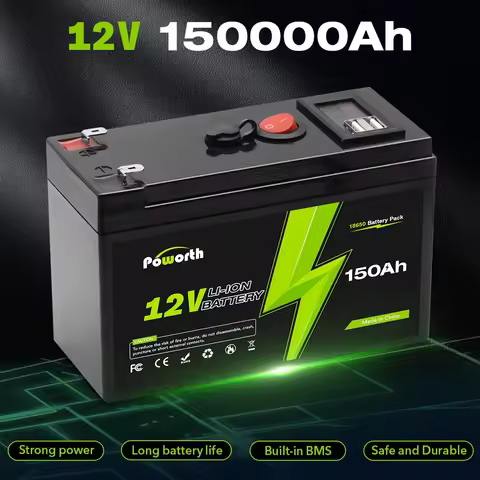 12V 150Ah Battery,4000+ Cycles Rechargeable Lithium Battery, Built-in BMS, Perfect for Ride on Toys,