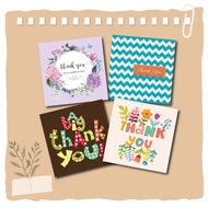 Combo of 4 Thank You cards Thank You - Gray card 9x9cm with envelope (random pattern)