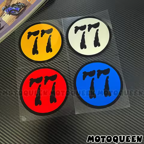 Motorcycle Number Stickers 11 22 33 44 55 66 77 88 99 Round Decals For Cafe Racer Bike Car Tank Pad 