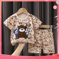 Boys Shirt Suits Baby 1-8 Yeas Terno Clothes Print Shirt Shorts Two Sets TOGO
