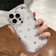 For IPhone 17 16 11 Pro 13 15 7Plus Pro Max 8 6 6s XR XS Clear Bow Star Case