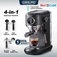 Cafelffe 4 in 1 Hot/Cold Brew Espresso Machine 19 Bar Capsule Coffee Machine with Milk Frother Wand 