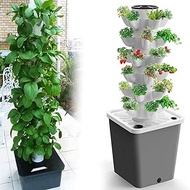 Garden Hydroponic Growing System, 15/20/25/30 Pods Hydroponics Tower Aeroponics Grow Kit, Aquaponics Planting System, Adapter, Net Pots, for Herbs, Fruits and Vegetables 30holes