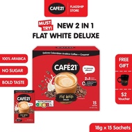 Cafe21- Flat White Deluxe Instant Coffee Mix 270g Total Weight Made in Singapore No Added Sugar -zac