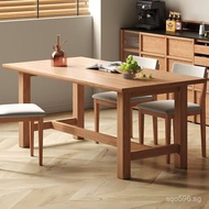 Oak Combination Dining Table, Natural Wood Style, Rectangular Dining Table, One Table with Four Chai