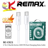 REMAX RC-C021 MARLIK SERIES  30W C TO C FAST CHARGING DATA CABLE 2M FAST CHARGE TYPE C USB C CABLE 2