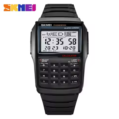 SKMEI 2255 Dual Time Sports calculator Watch for Men Digital Mens Wristwatches Countdown Casual Phon
