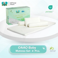 OAAObaby Mattress Set ชุดเครื่องนอนเด็ก 4 ชิ้น ที่นอนเด็ก หมอน หมอนข้าง ผ้าใยไผ่ กันน้ำ กันไรฝุ่น