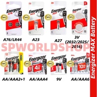 READAY STOCL Energizer Max A76 LR44 A23 ECR2032 3V E92 AAA E91 AA CR2032 3V 6LF22 9V 522 2032 Batter