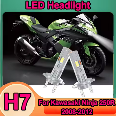 1/2PCS H7 Canbus LED Motorcycle Plug-N-Play Headlight Bulb CSP Chips 30000LM High Power For Kawasaki