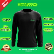 T-Shirt Microfibre | Baju Grab Driver V1 | Grab T-shirt Long Sleeve | 100% Microfibre