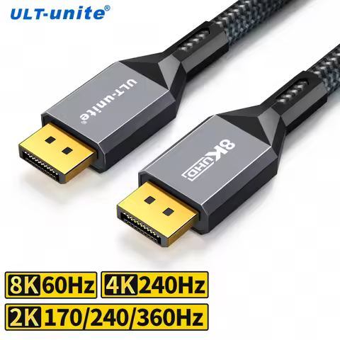 8K DisplayPort Cable 1.4, VESA Certified DP Cable 8K60Hz, 4K240Hz, 2K360Hz Display Port Cord for Gam