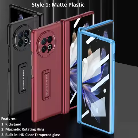 Rotating Hinge Case For vivo X Fold2 Fold 2 Tempered Glass Stand Holder Kickstand Shell