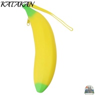 KATAKAN Silicone Pen Bag, Yellow Silicone Banana Zero Wallet, Creative 2.36*7.87 Inch Banana Shape K