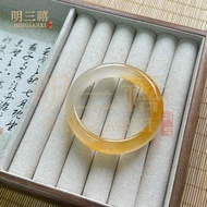 黃龍玉手鐲 玉鐲 金絲玉鐲子 玉鐲 黃翡半山半水桂花釀手鐲