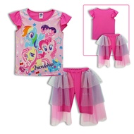 ชุดเด็กหญิง (4-10ขวบ) ลายโพนี่ *ลิขสิทธิ์แท้* ผลิตไทย ชุดผ้ามัน เซ็ตเสื้อกางเกงเด็ก My Little Pony ดิสนีย์