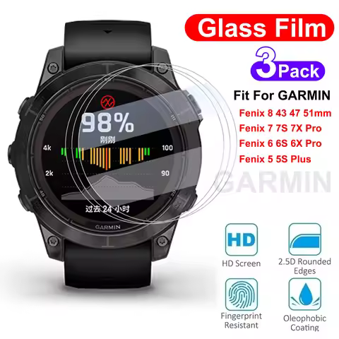 Protective Glass Film for Garmin Fenix 8 AMOLED Solar 47mm 7X 6X Pro 7 6 7S 6S Pro 5 5S Screen Prote