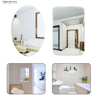 [Heaven] Oval Square 3D Acrylic Mirror Wall Sticker Self Adhesive for Bathroom Home Decor
