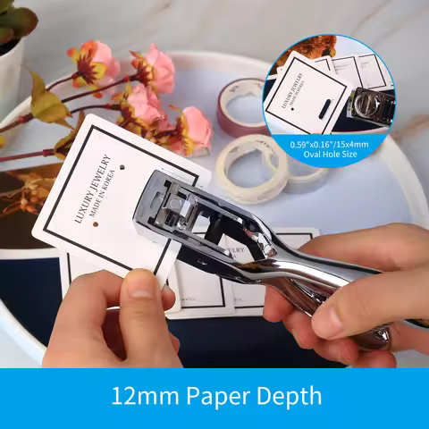 KW-triO Metal Single Hole Puncher 1-Hole Paper Punch 8 Sheet Capacity for ID Card PVC Photo Slot and