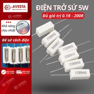 Avesta high quality 5W ceramic resistor value from 0.1R - 200R 5%.