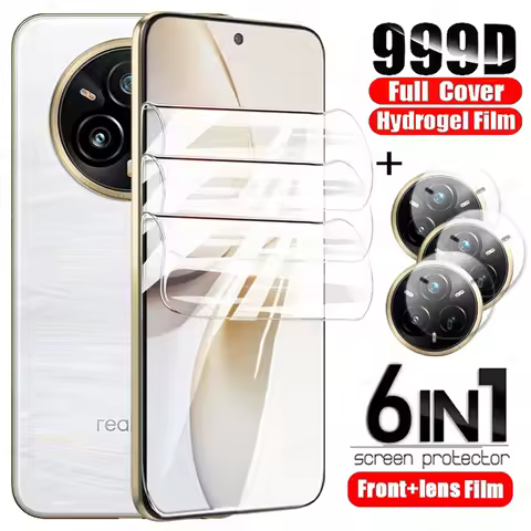 6IN1 Screen Protector For Realme 14 15 13 12 11 10 Pro Plus 13 12 Plus Hydrogel Film For Realme C75 