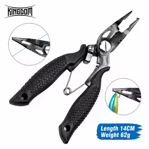 Kingdom 62g Fishing Pliers Hook Remover Multifunctional Plier Steel Knot Scissors Line Cutter Fishin