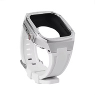 Luxury Modification Kit For Apple Watch Series 11 10 46mm สายนาฬิกา เคส Stainless Steel Case Rubber 