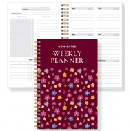 Daily Weekly Planner Notebook 7 Day Work Planner Agenda Undated Personal Productivity Appointment Bo