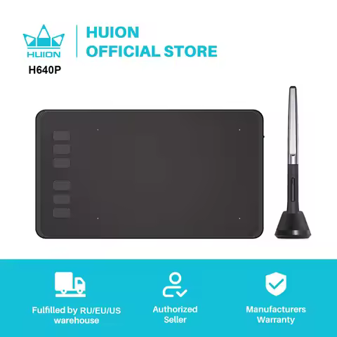 HUION H640P 6x4 inch Digital Tablets Graphic Drawing Pen Tablet 6 Press Keys Stylus Battery-Free Pen
