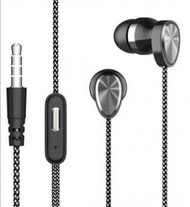 有線3.5mm入耳式運動耳塞運動電鍍遊戲重低音耳機（黑色耳機）