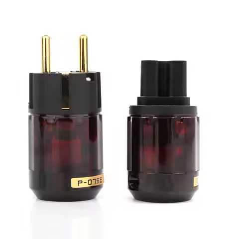 Hifi C-079 P-079e Schuko Europe EU Power Plug 24k Gold Plated IEC Audio Plug Female-Male Audio Jack 